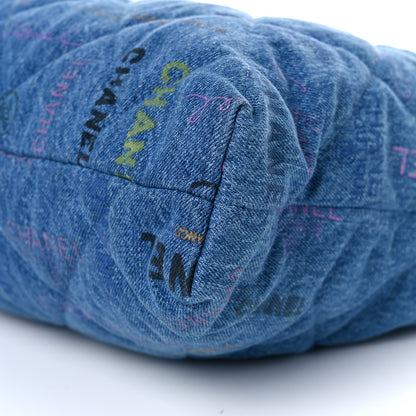 Chanel Denim Quilted Denim Mood Maxi Shopping Bag Blue Multicolor 9 of 10