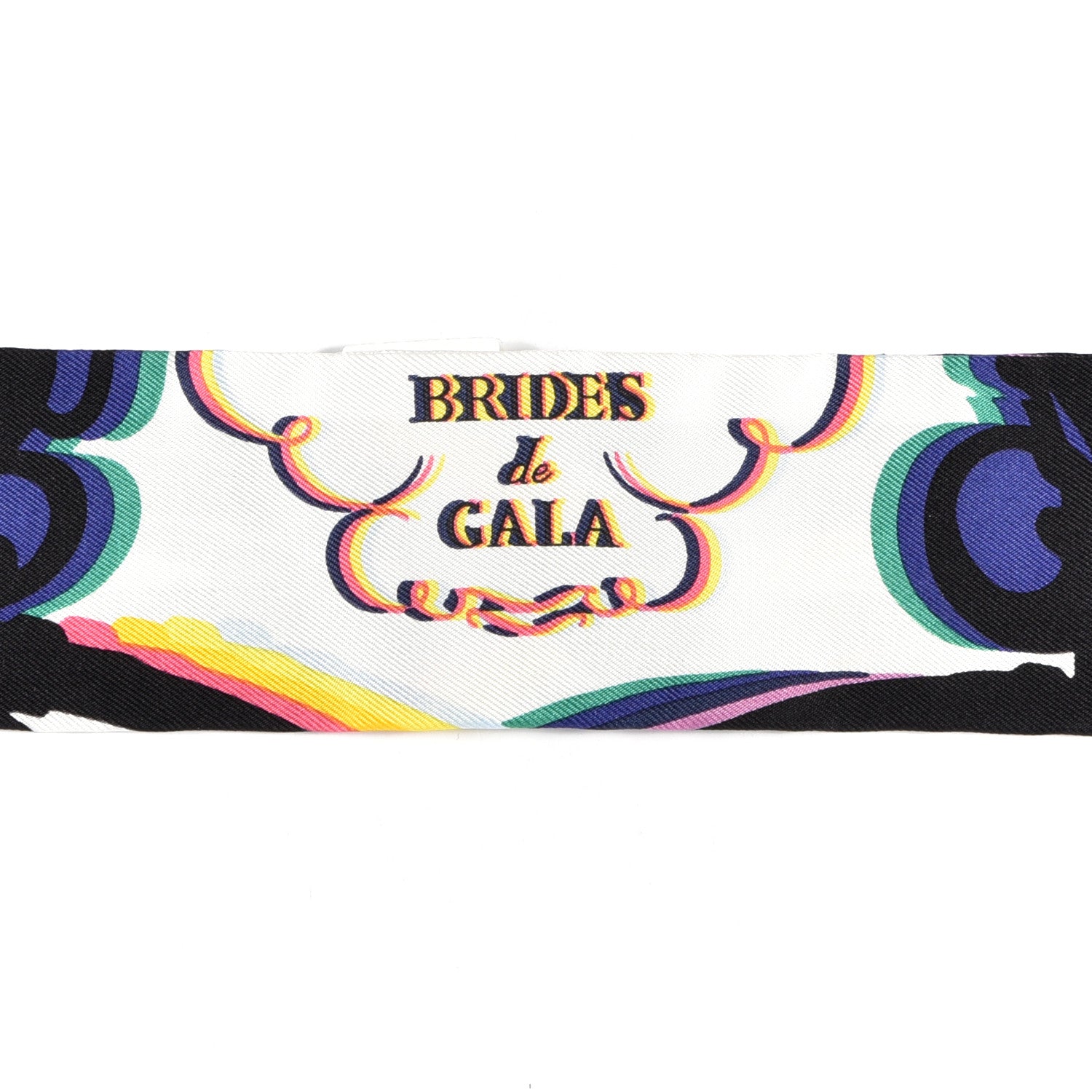 Hermes Silk Brides De Gala Shadow Twilly Black Jaune Multicolor 3 of 5