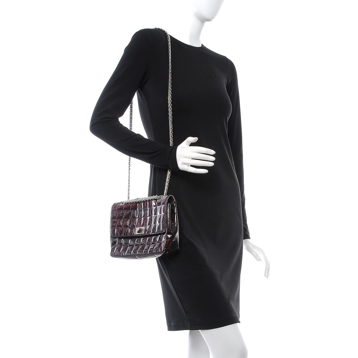 Chanel Patent Chocolate Bar Mademoiselle Flap Burgundy 2 of 18