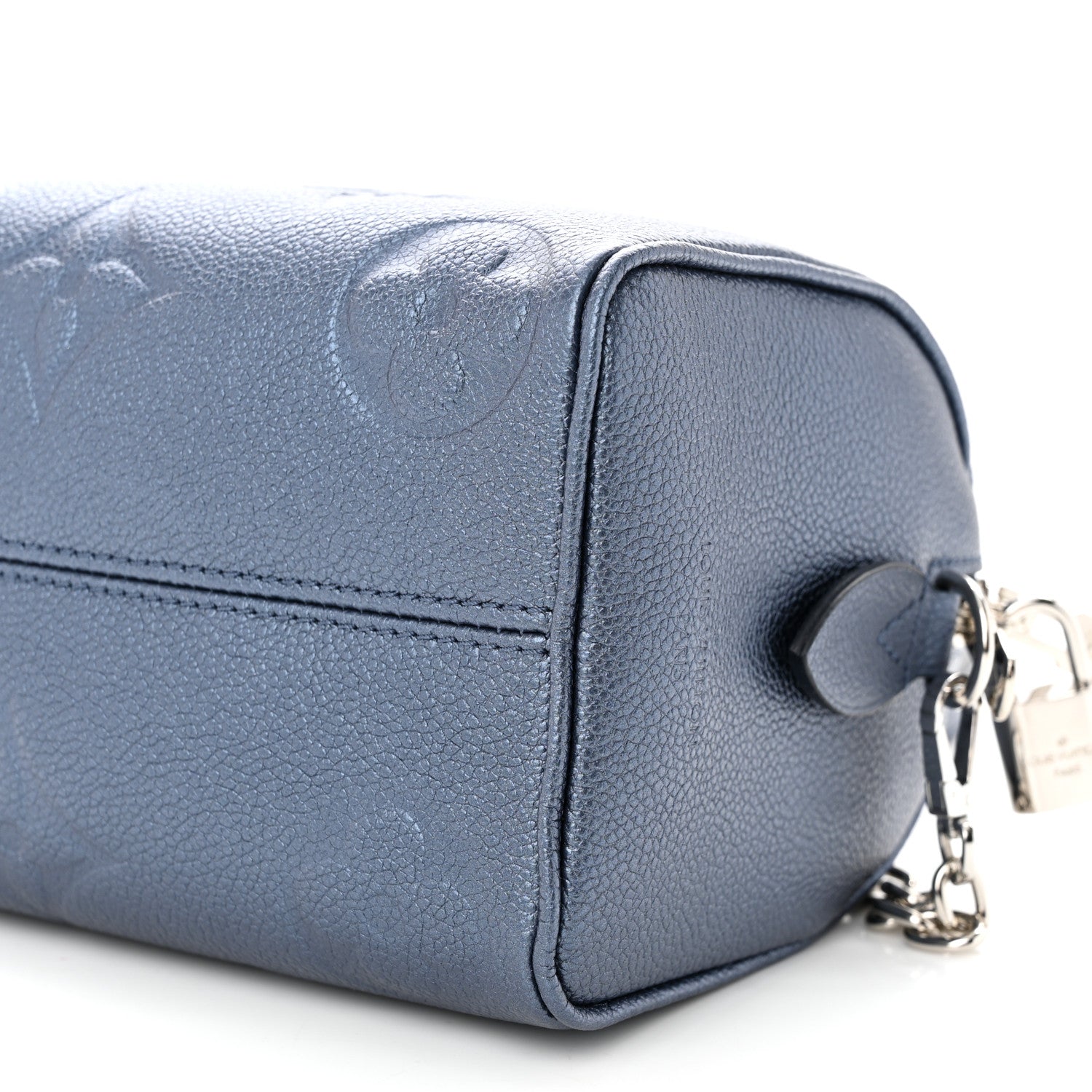 Louis Vuitton Metallic Empreinte Monogram Giant Speedy Bandouliere 20 Navy Nacre 9 of 10
