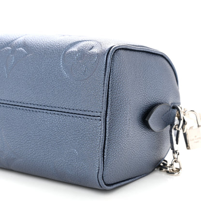 Louis Vuitton Metallic Empreinte Monogram Giant Speedy Bandouliere 20 Navy Nacre 9 of 10