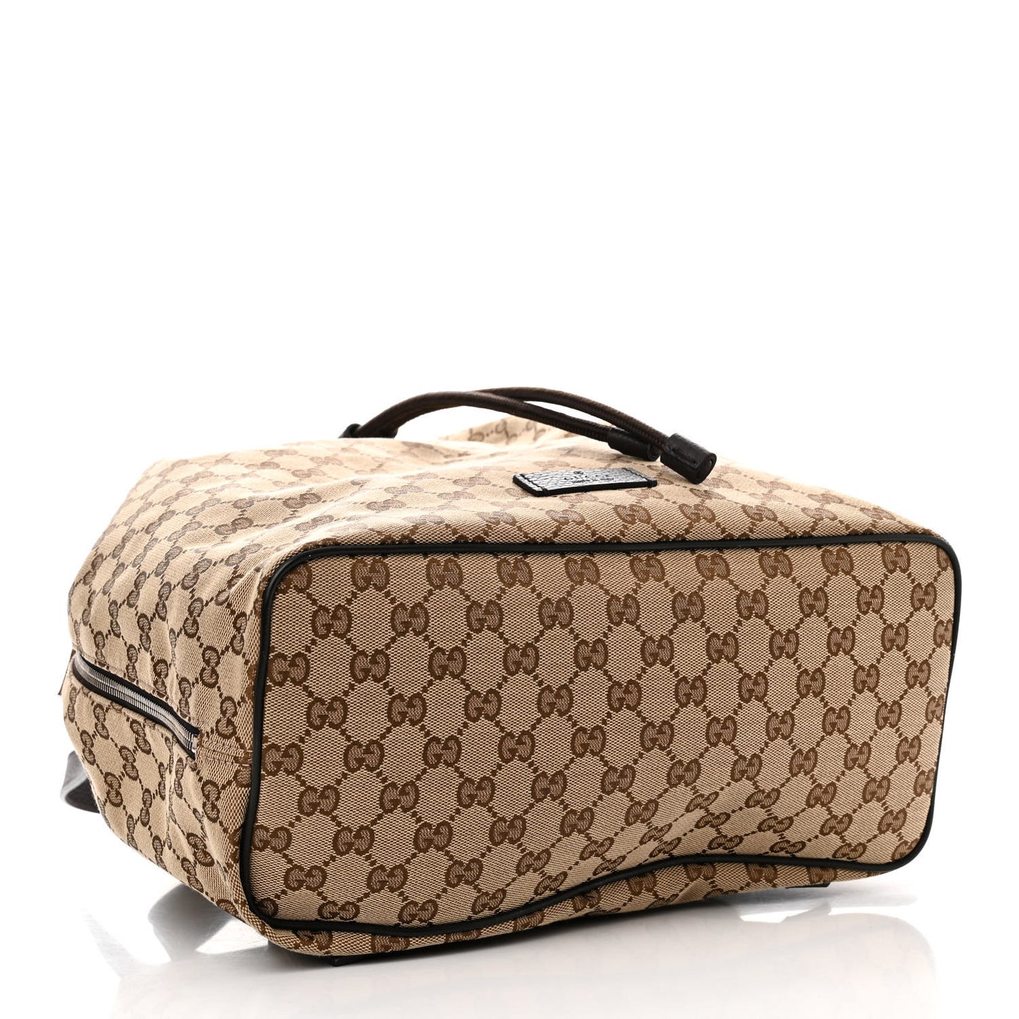 Monogram Dollar Calfskin O Drawstring Backpack Beige Ebony Testa di Moro Dark Chocolate