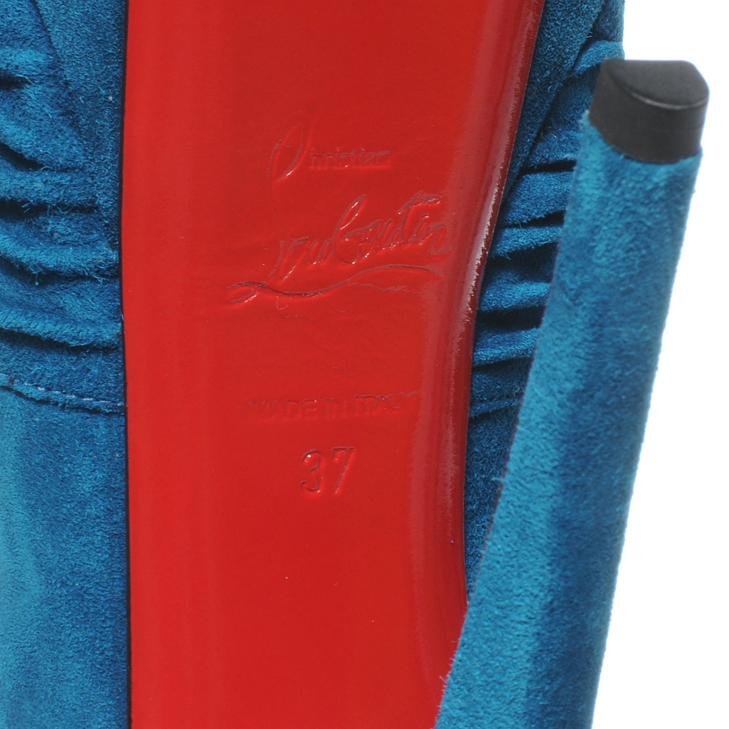 Christian Louboutin Suede Aborina 150 Pumps 37 Peacock 7 of 7