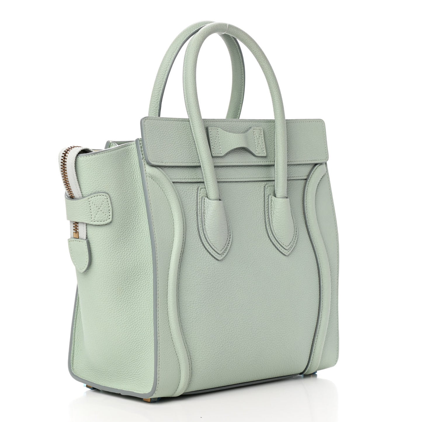 Drummed Calfskin Micro Luggage Jade