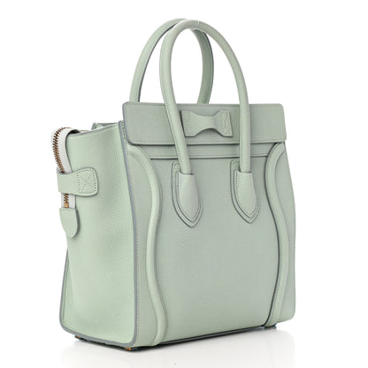Celine Drummed Calfskin Micro Luggage Jade 2 of 8