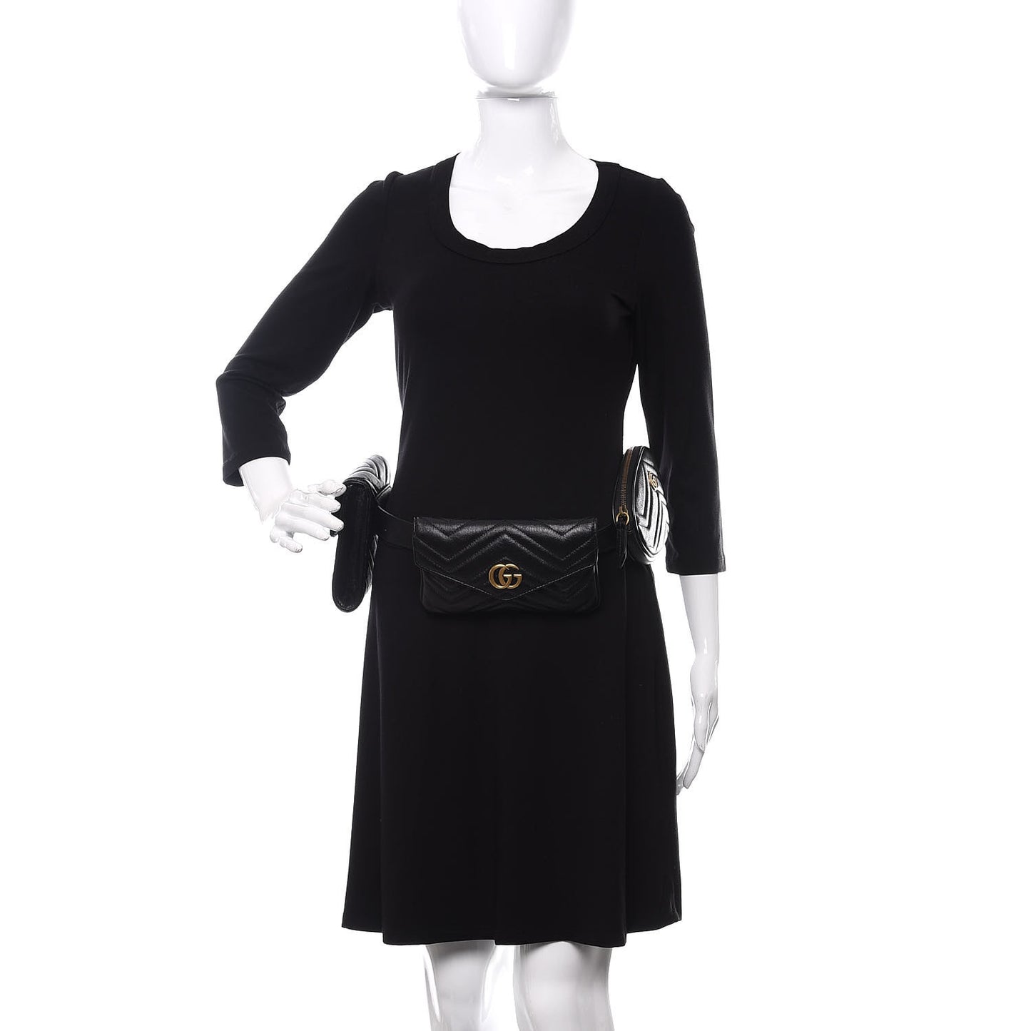 Calfskin Matelasse GG Marmont 2.0 Multi Belt Bag 85 34 Black