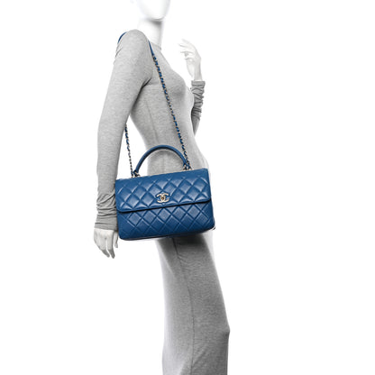 Chanel Lambskin Quilted Medium Trendy CC Flap Dual Handle Bag Dark Blue 2 of 10