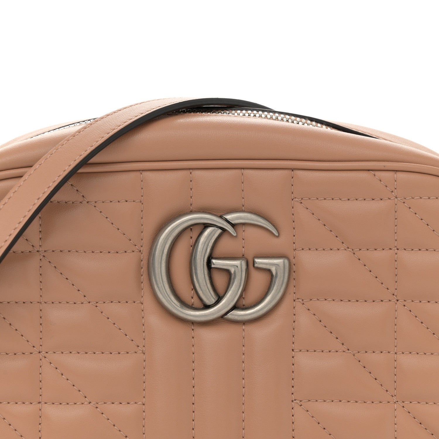Gucci Calfskin Matelasse Aria Small GG Marmont Chain Shoulder Bag Camelia 8 of 17