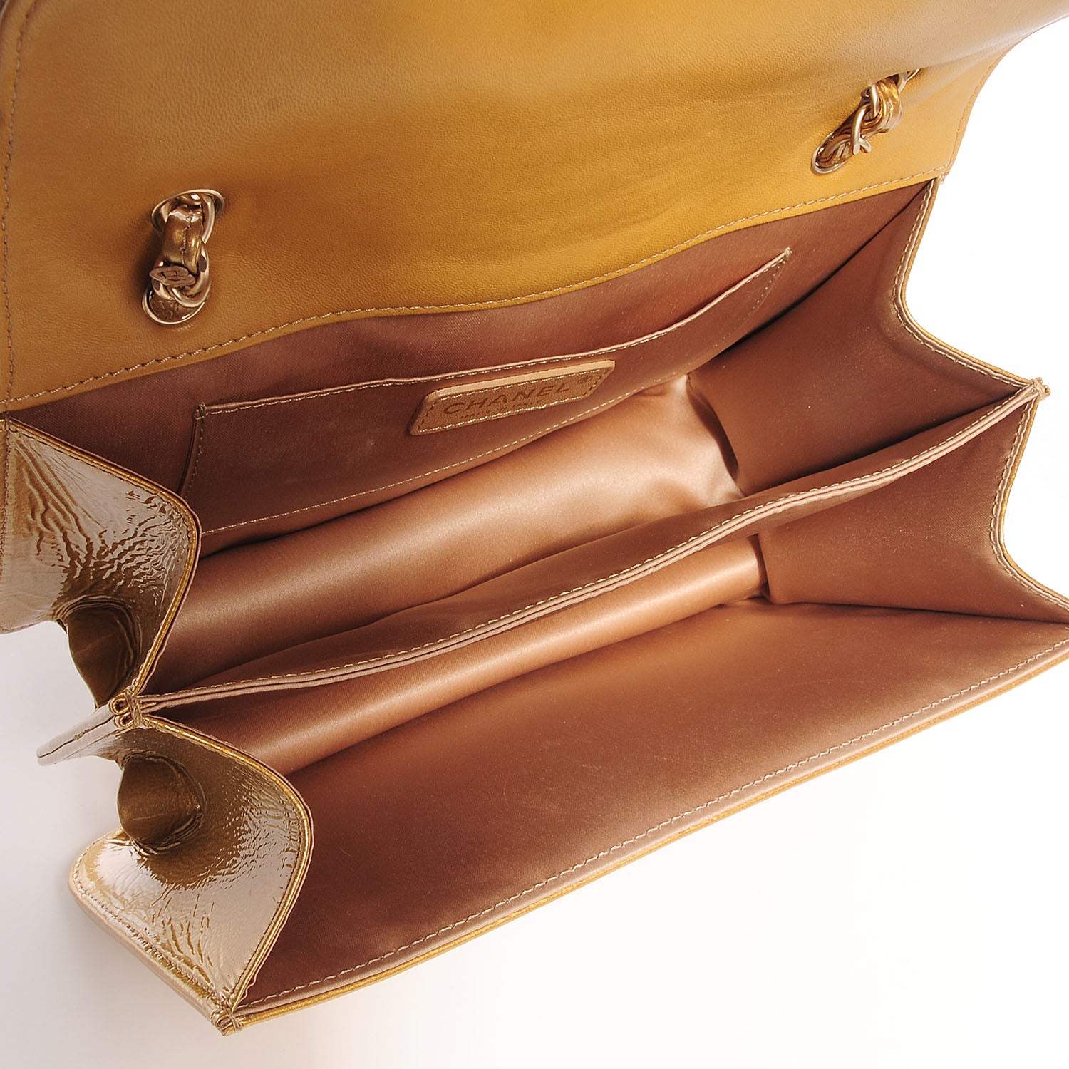 Chanel Patent Medium Madison Flap Gold 5 of 9
