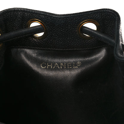 Chanel Caviar CC Drawstring Shoulder Bag Black 6 of 10