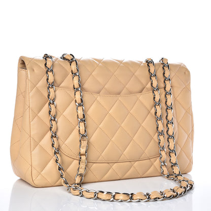 Chanel Lambskin Quilted Jumbo Single Flap Beige Clair 4 of 18