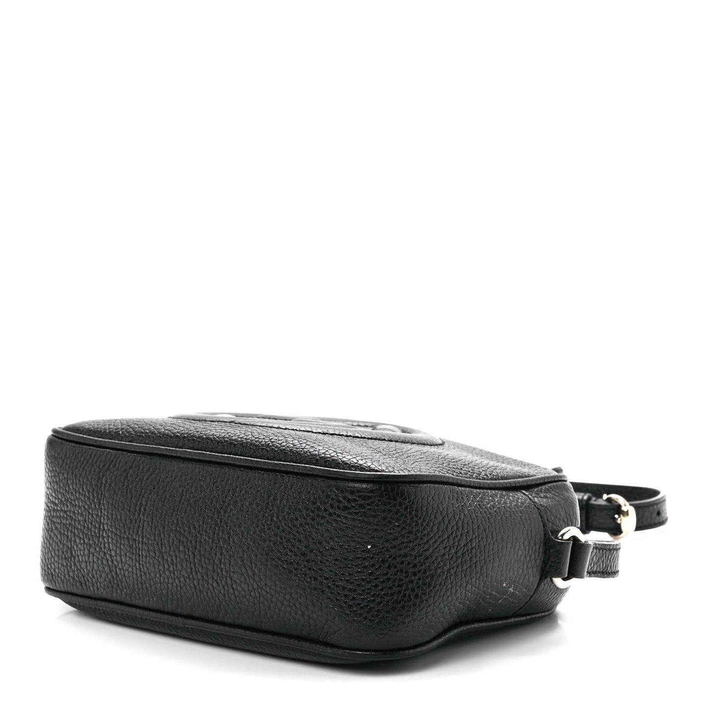 Pebbled Calfskin Small Soho Disco Bag Black