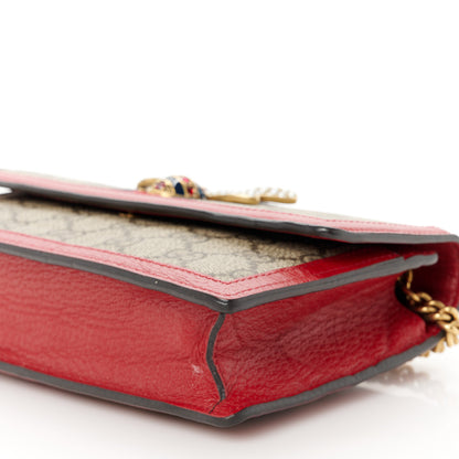 Gucci GG Supreme Monogram Web Queen Margaret Chain Wallet Red 9 of 11