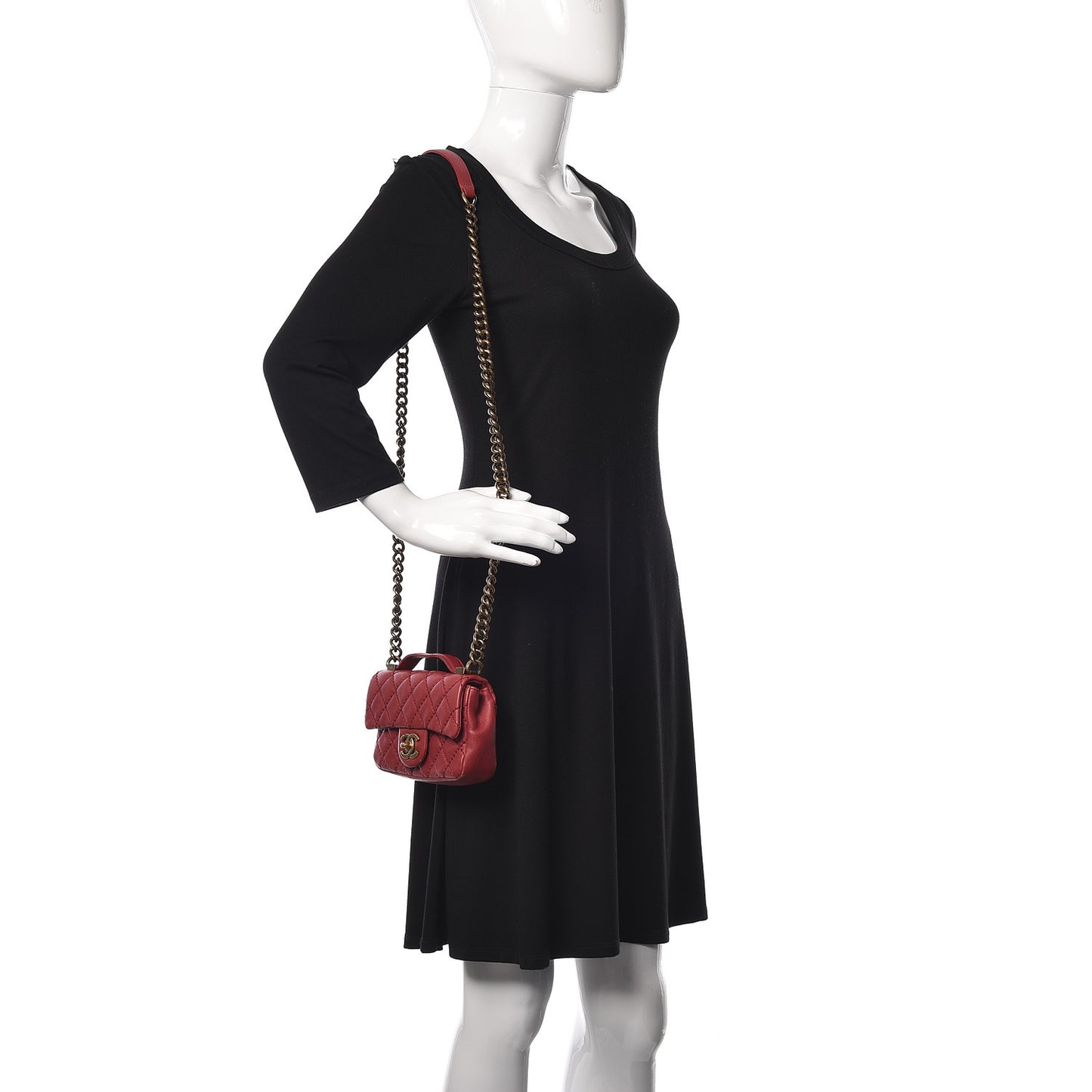 Calfskin Quilted Mini Urban Day Flap Red