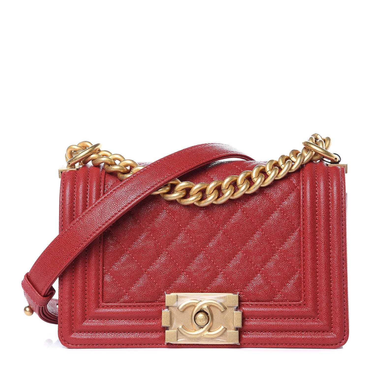 Chanel Caviar Quilted Small Boy Flap Dark Red 1 of 10