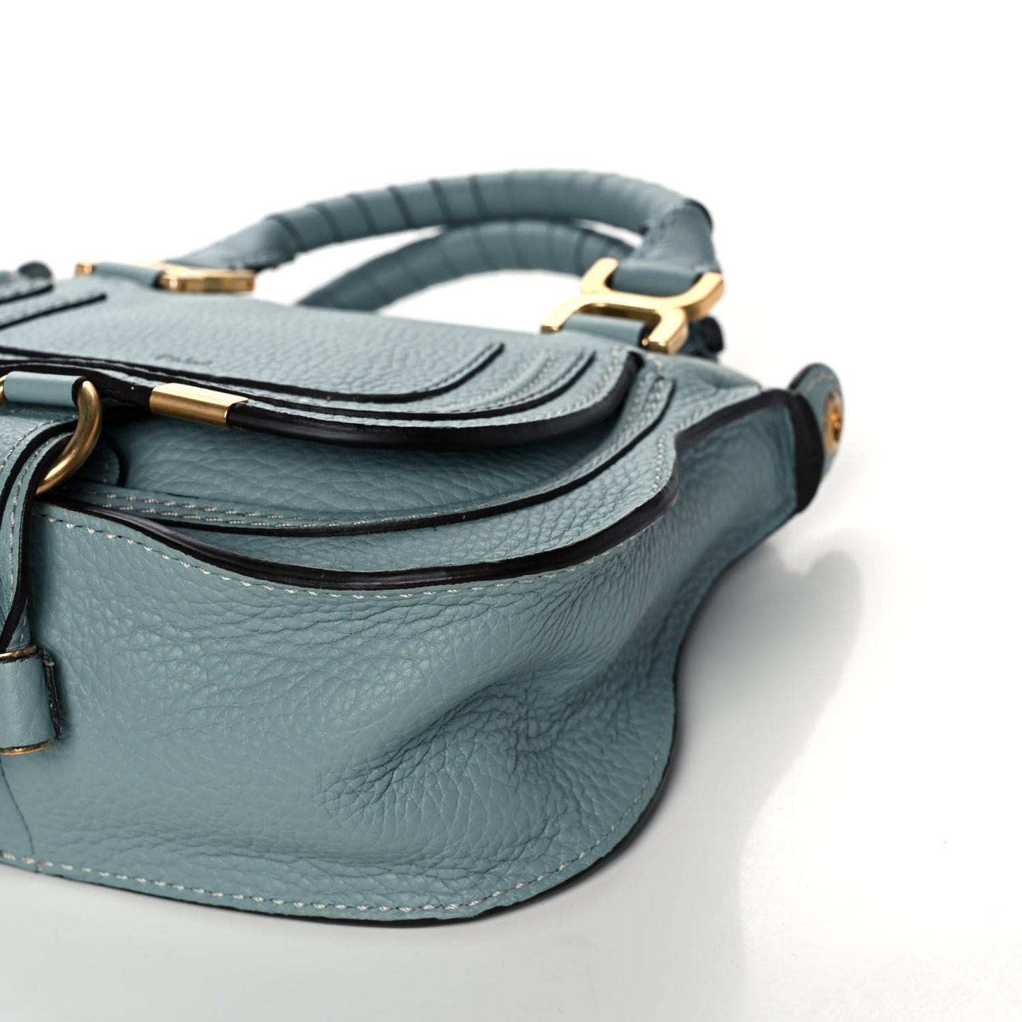 Calfskin Mini Marcie Satchel Mint Blue