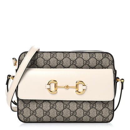 Gucci GG Supreme Monogram Small Horsebit 1955 Shoulder Bag Beige Mystic White 1 of 11