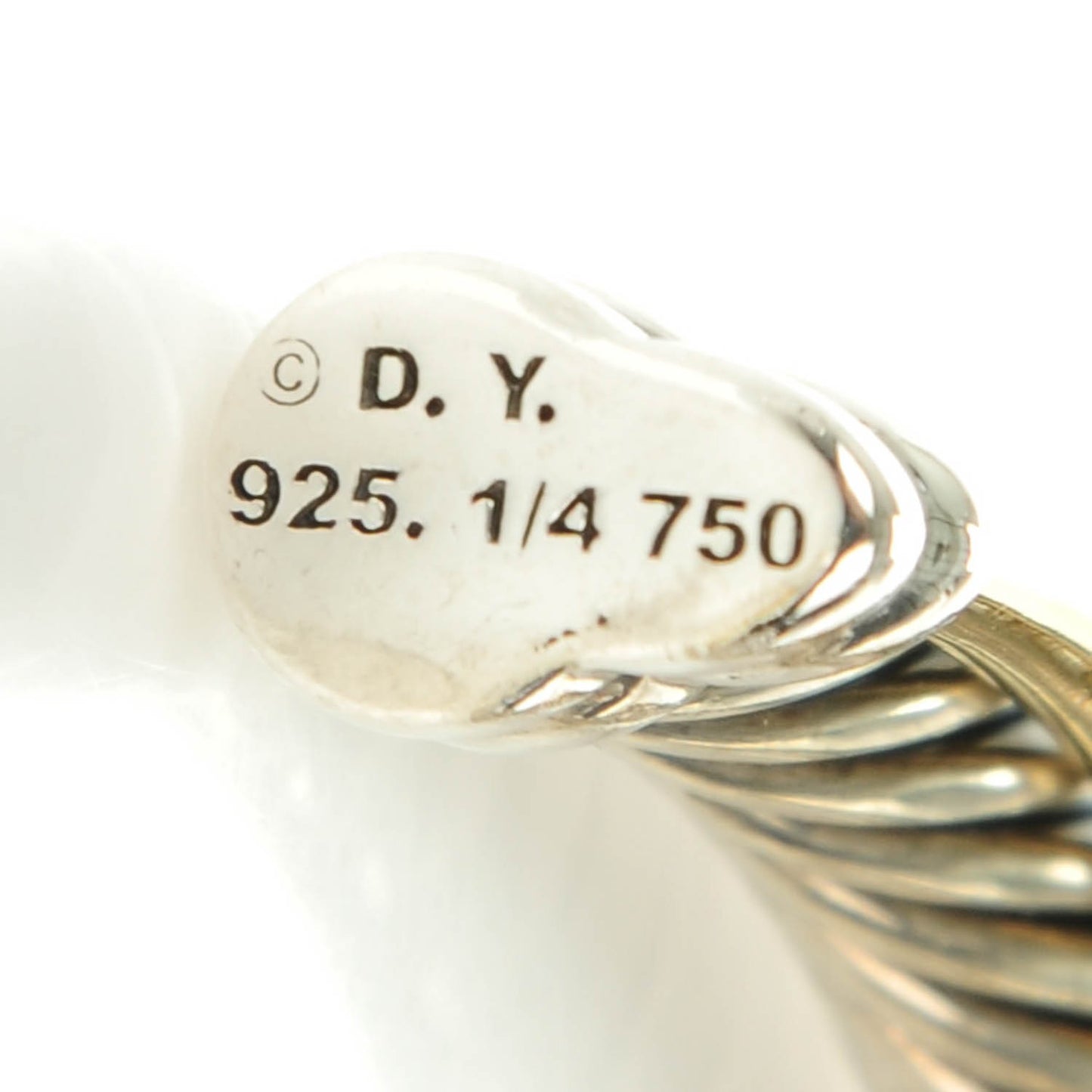 Sterling Silver 18K Yellow Plated Gold 5mm Crossover Cuff