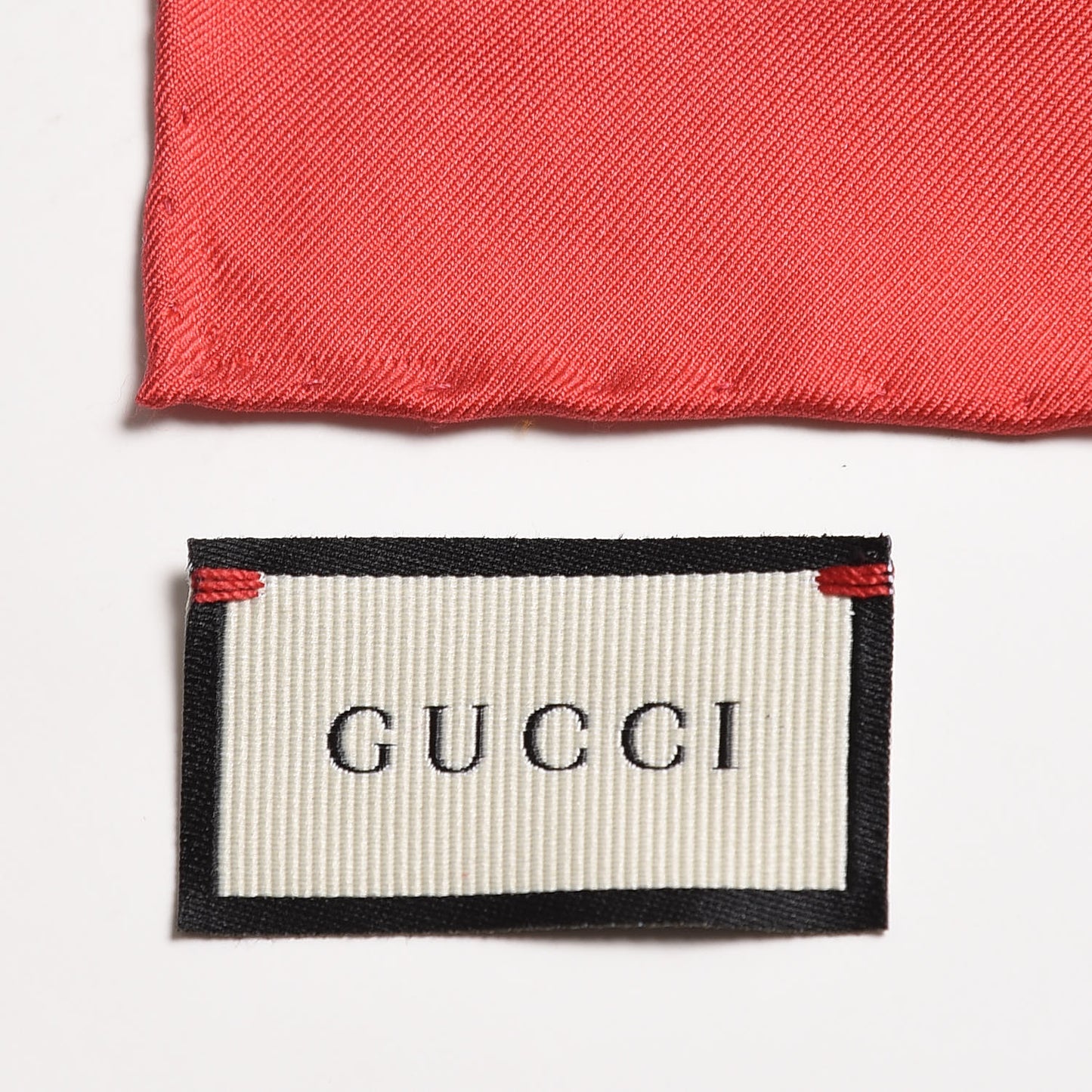 Silk Gucci World Square Scarf Ivory Red
