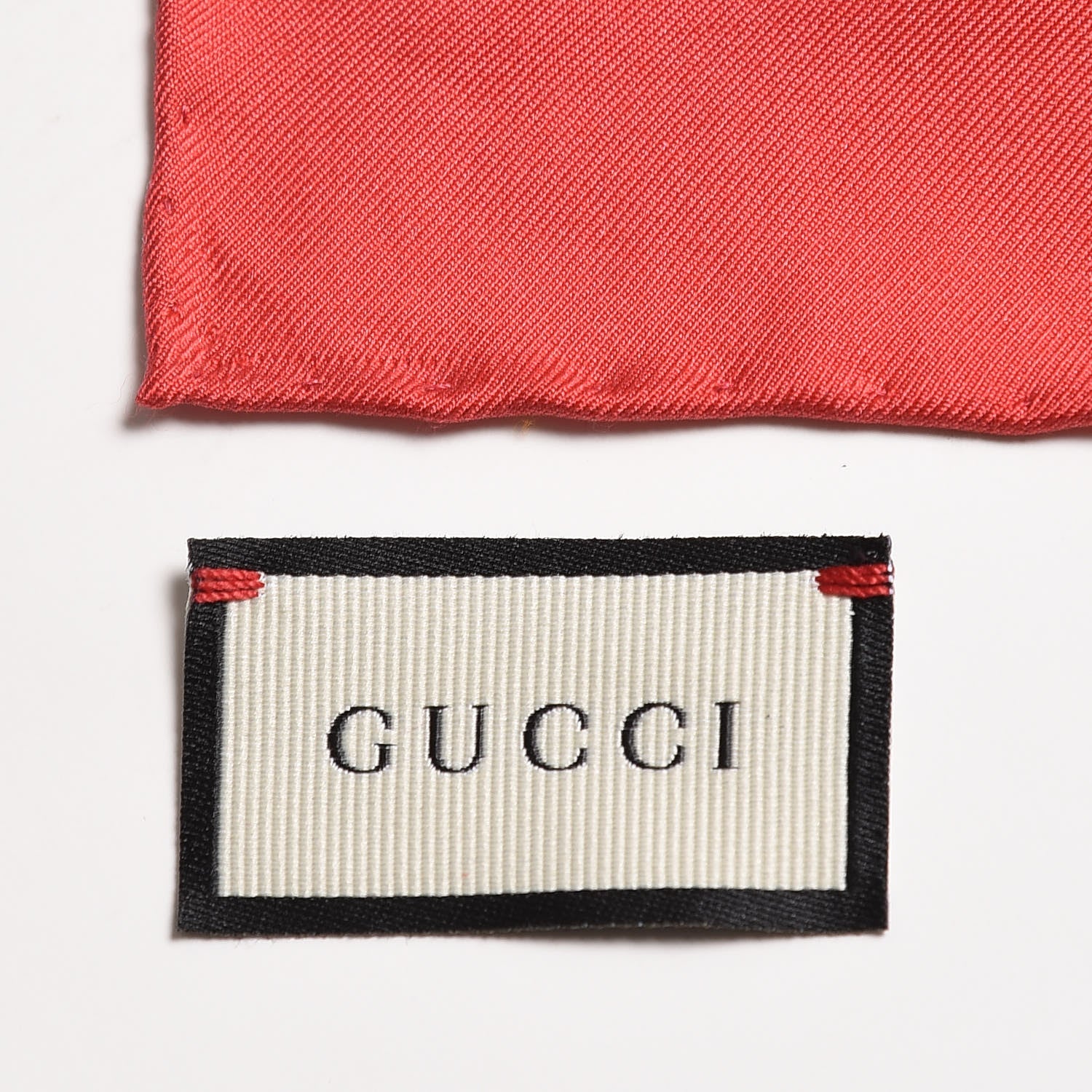 Gucci Silk Gucci World Square Scarf Ivory Red 8 of 8