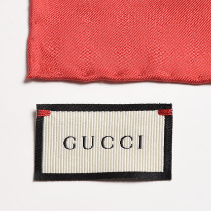 Gucci Silk Gucci World Square Scarf Ivory Red 8 of 8