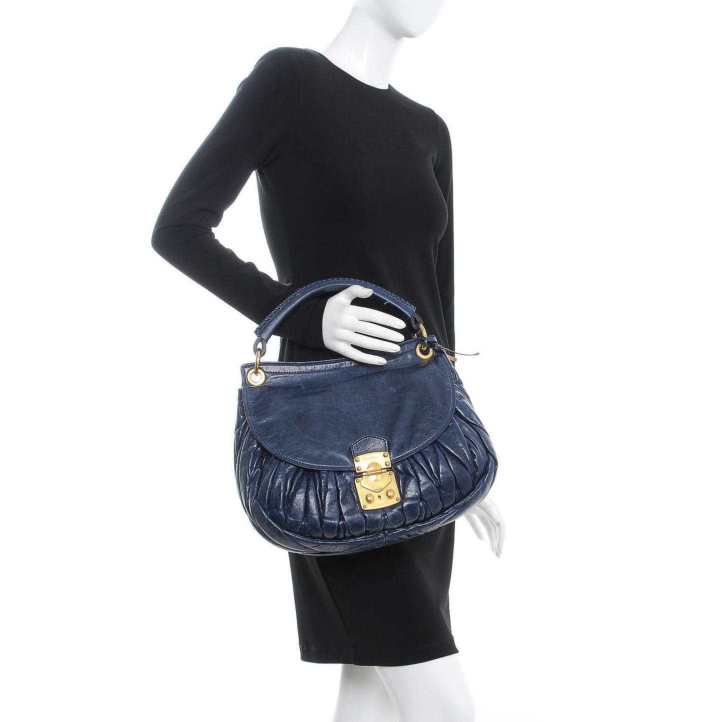Matelasse Lux Nappa Hobo Inchiostro