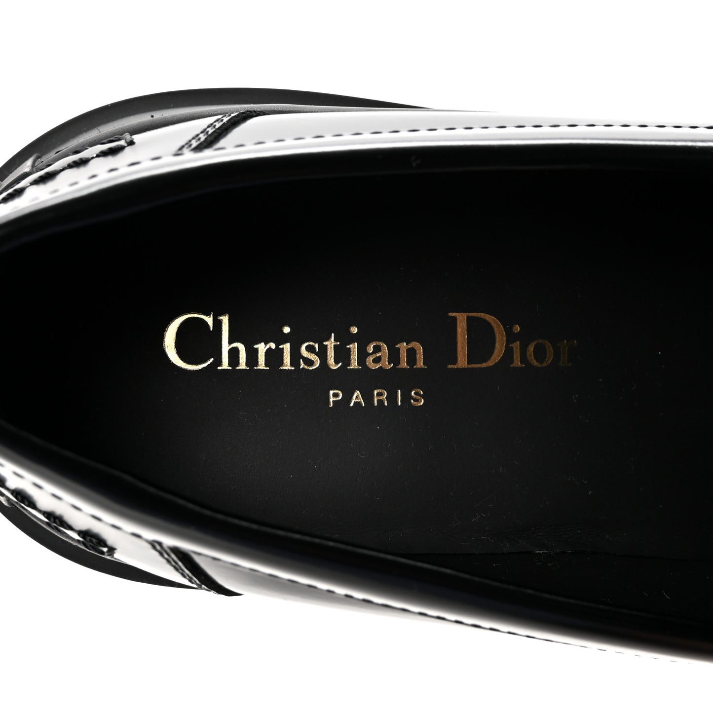 Brushed Calfskin Rubber Dior Code Cap Toe Lug Sole 35mm Loafers 39 Black
