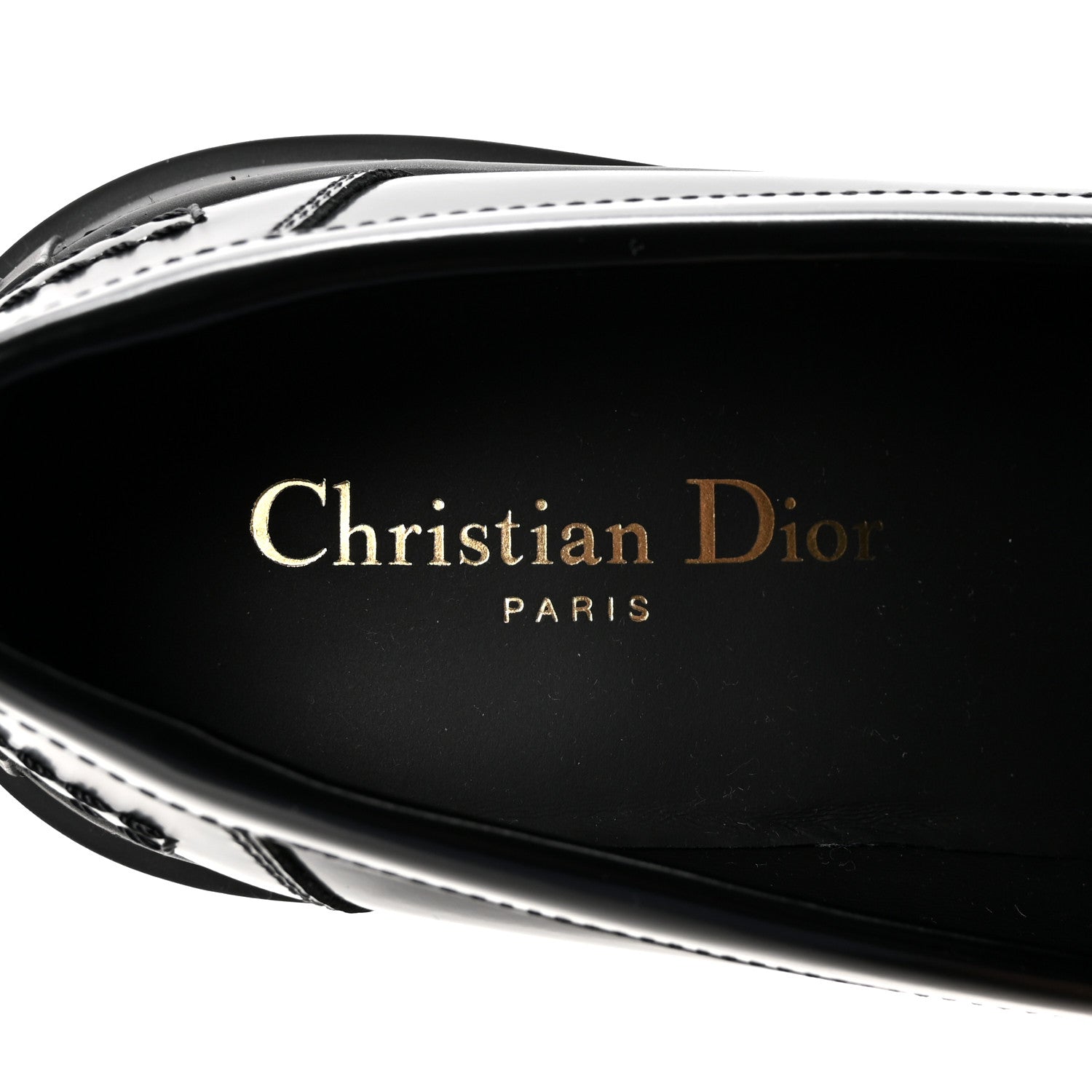 Christian Dior Brushed Calfskin Rubber Dior Code Cap Toe Lug Sole 35mm Loafers 39 Black 8 of 9