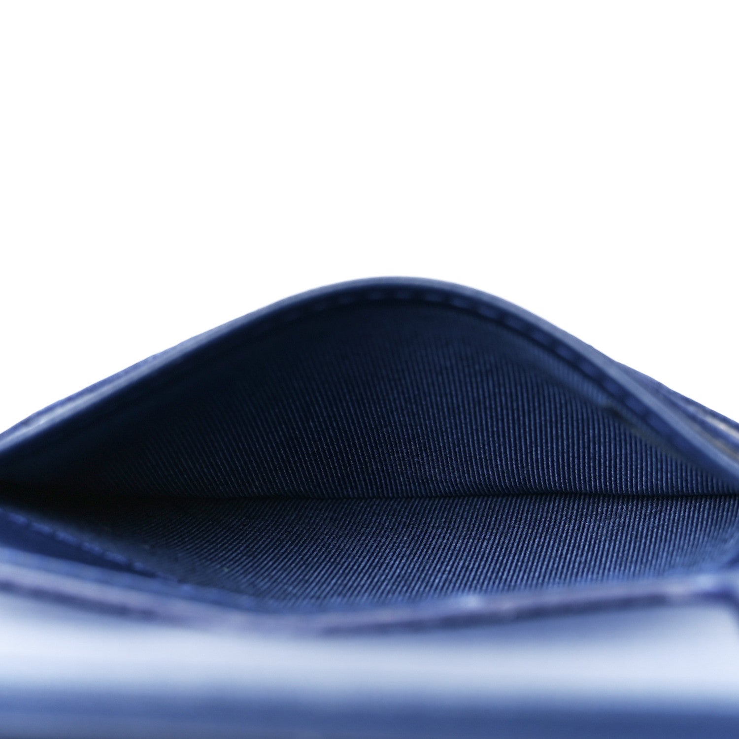 Chanel Lambskin Quilted CC Card Holder Wallet Blue 8 of 16