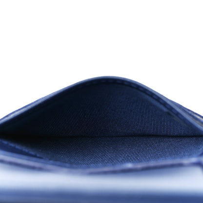 Chanel Lambskin Quilted CC Card Holder Wallet Blue 8 of 16