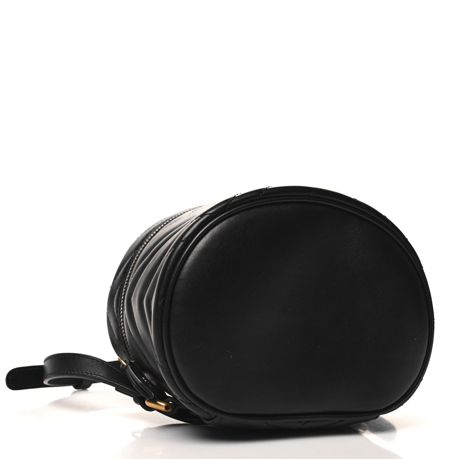 Gucci Calfskin Matelasse Mini GG Marmont Round Backpack Black 4 of 11