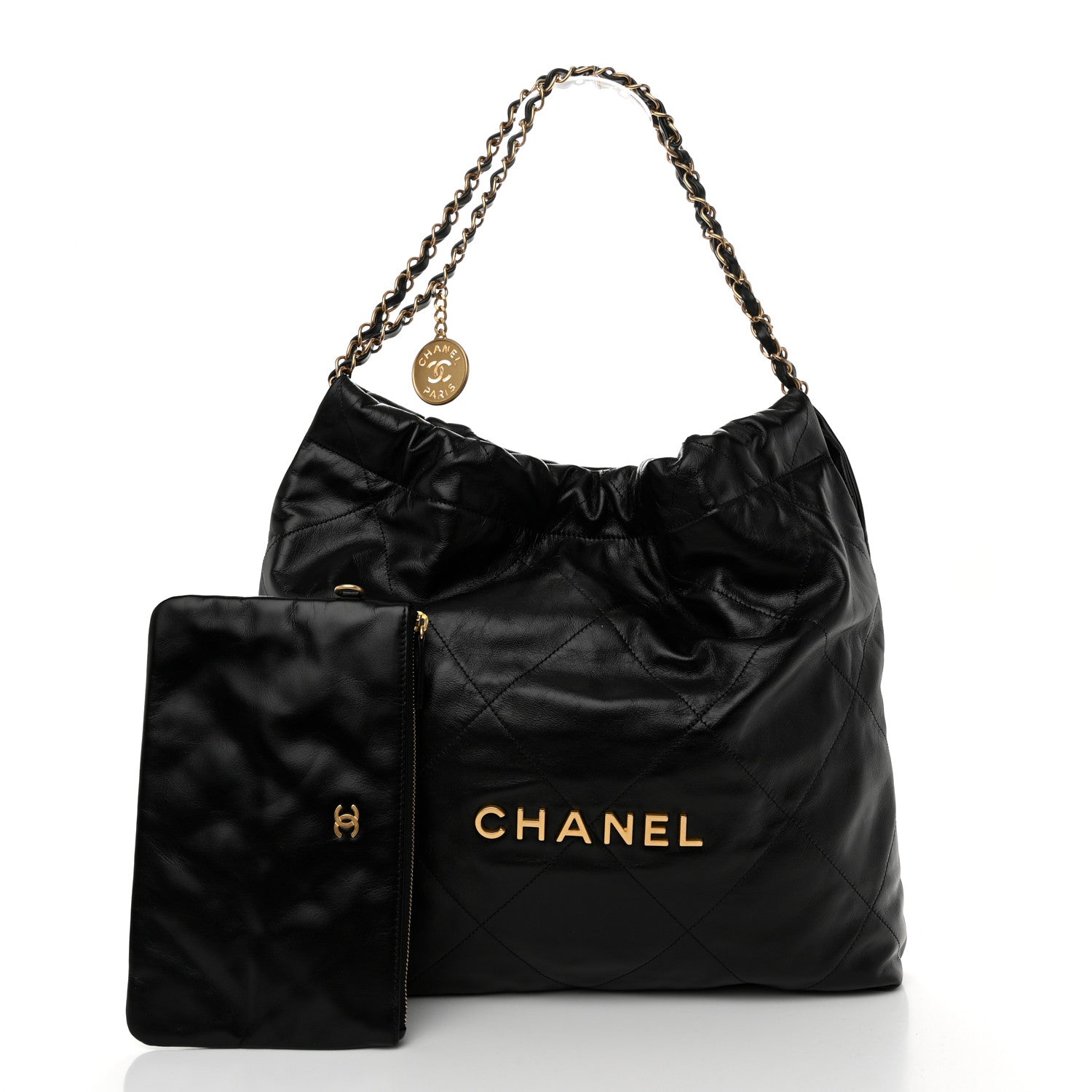 Chanel Shiny Calfskin Quilted Chanel 22 Black 3 of 11