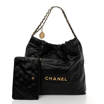 Chanel Shiny Calfskin Quilted Chanel 22 Black 3 of 11