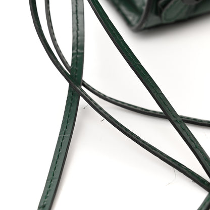 Balenciaga Semi Shiny Calfskin Crocodile Embossed Neo Classic Black Hardware Mini City Forest Green 14 of 14