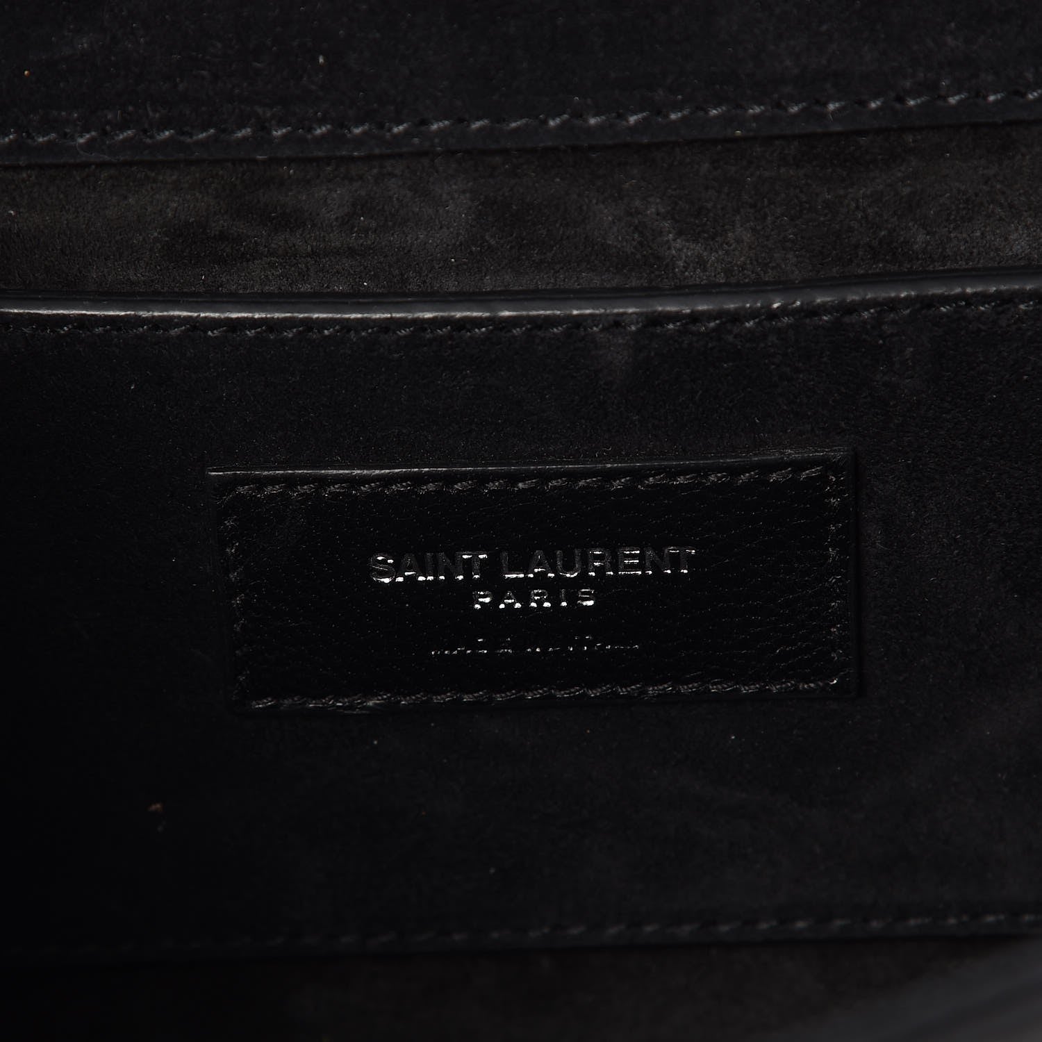Saint Laurent Calfskin Fringe Medium Snake Monogram Satchel Black 6 of 6