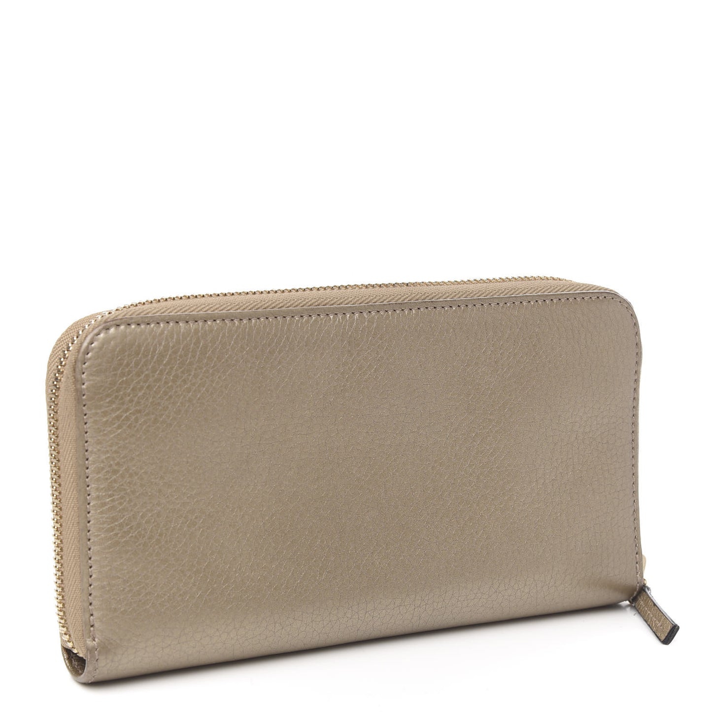 Calfskin Zip Around Wallet Gold