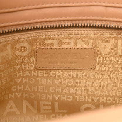 Chanel Calfskin Vertical Quilted Lax East West Shoulder Bag Beige 6 of 14
