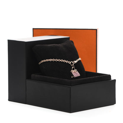 Hermes 18K Rose Gold Pink Sapphire Kelly Amulettes Bracelet ST 5 of 5