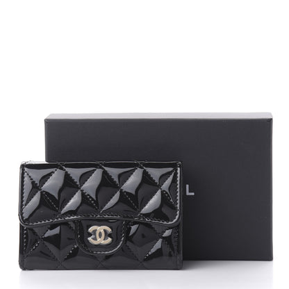 Chanel Patent Quilted Flap Card Holder Wallet Black 12 of 12