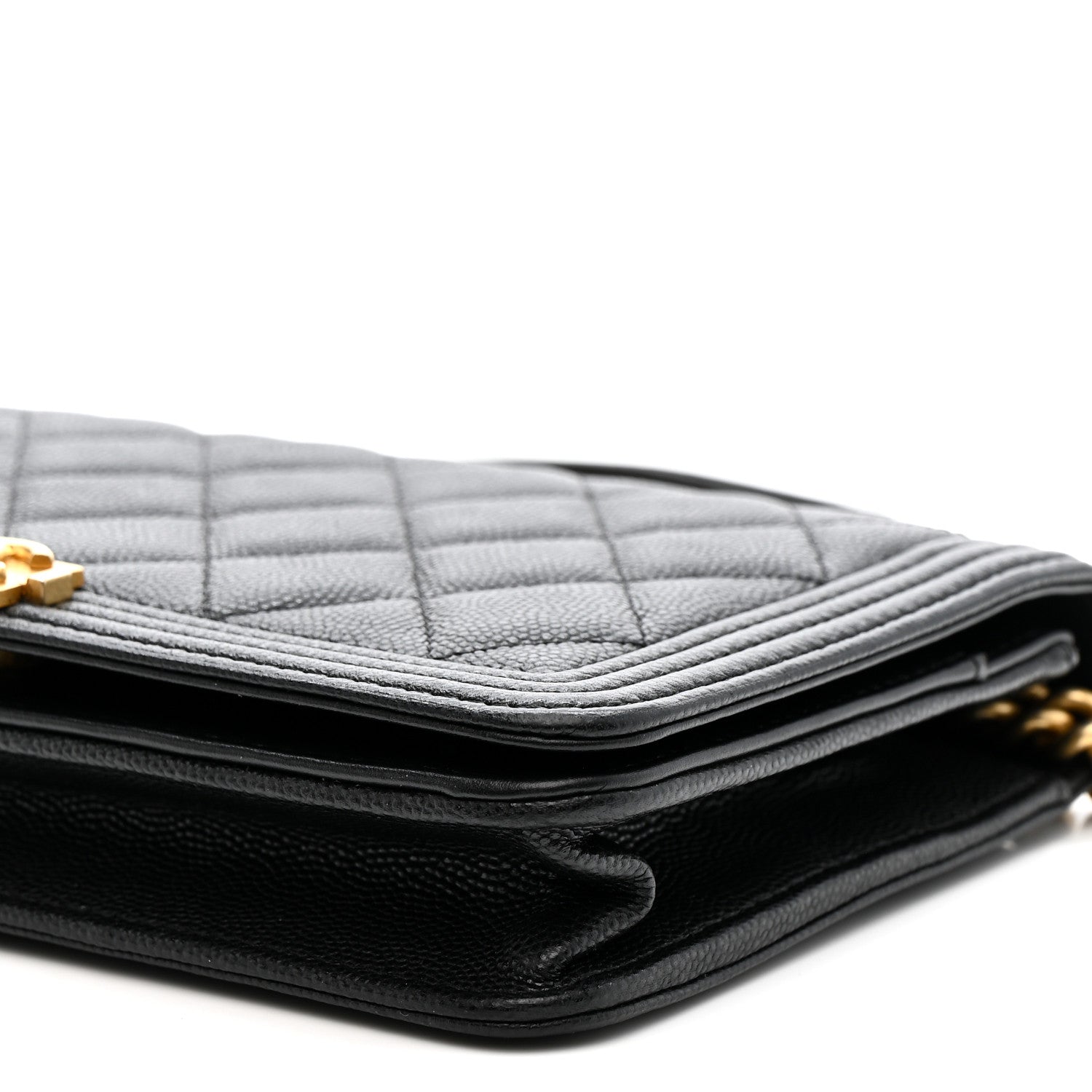 Chanel Caviar Quilted Boy Wallet On Chain WOC Black 11 of 12