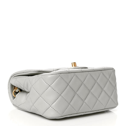 Chanel Lambskin Quilted Mini Pearl Crush Flap Light Grey 4 of 10