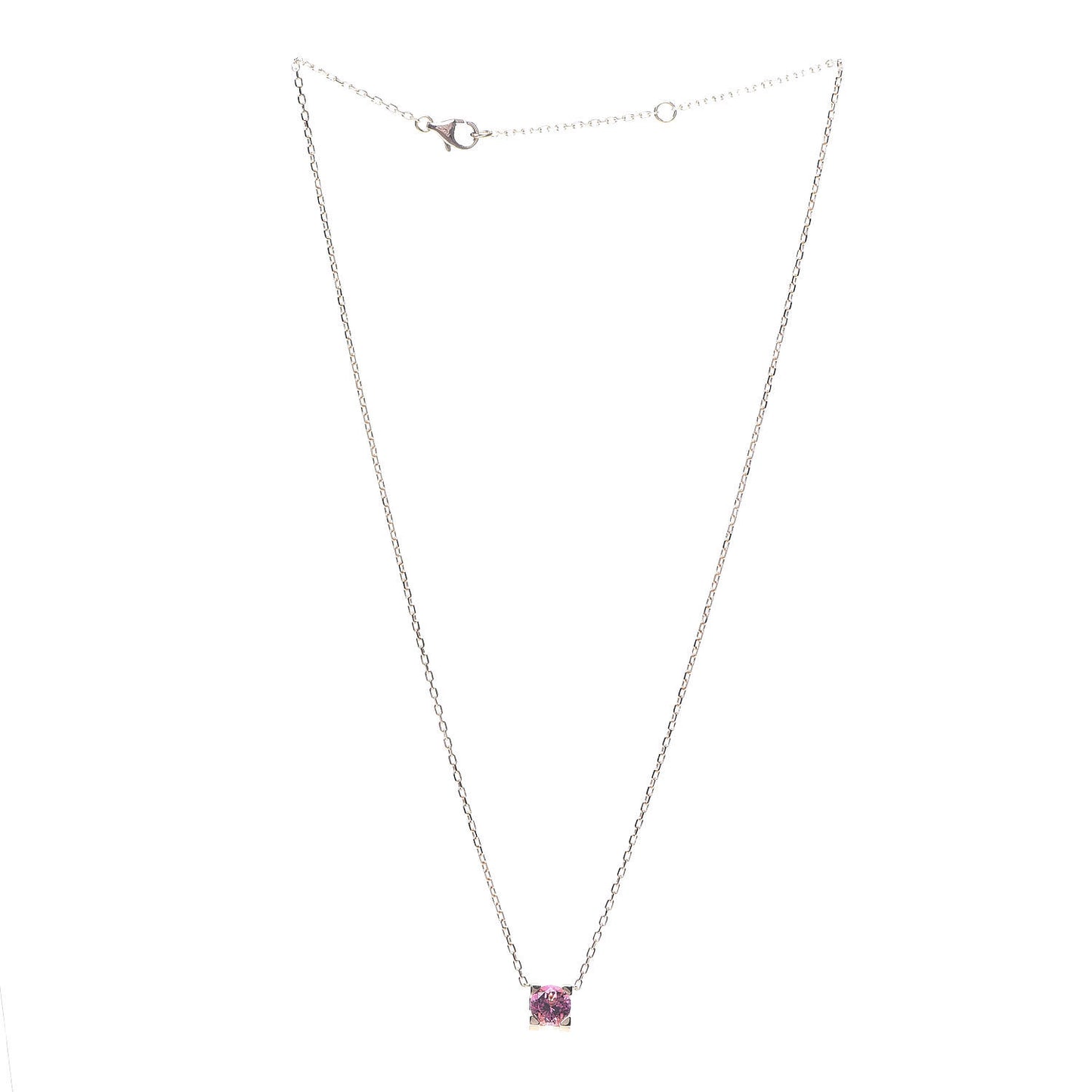 18K Pink Gold Pink Tourmaline C De Pendant Necklace