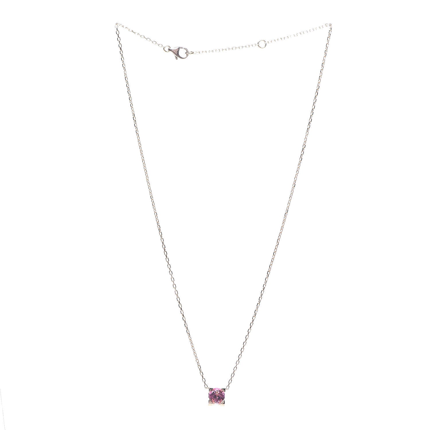 Cartier 18K Pink Gold Pink Tourmaline C De Pendant Necklace 2 of 5