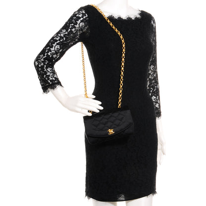 Chanel Quilted Satin Evening Flap Black 2 of 8