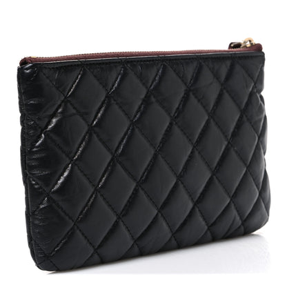 Chanel Aged Calfskin Quilted Medium Reissue Cosmetic Case Black 3 of 7