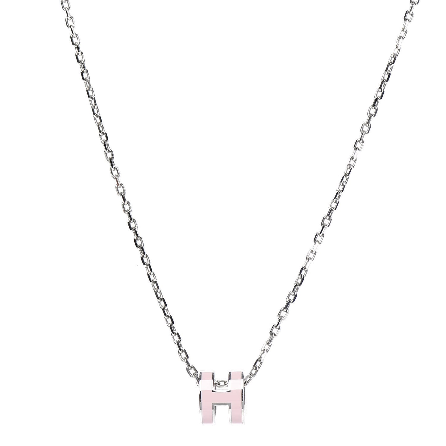 Palladium Mini Pop H Pendant Necklace Rose Dragee