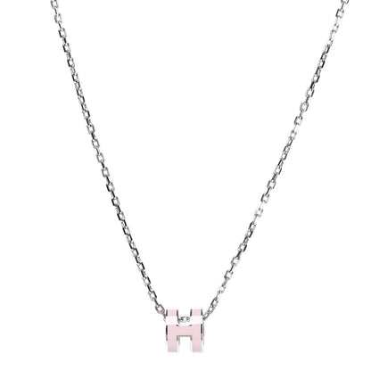 Hermes Palladium Mini Pop H Pendant Necklace Rose Dragee 1 of 5