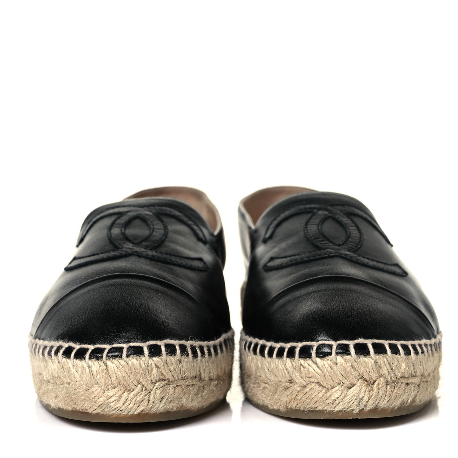 Chanel Lambskin CC Espadrilles 38 Black 2 of 9