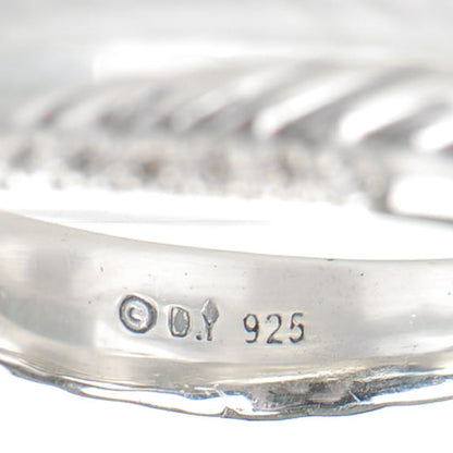 David Yurman Sterling Silver Pave Diamond 5mm Crossover Ring 53.5 6.75 4 of 4