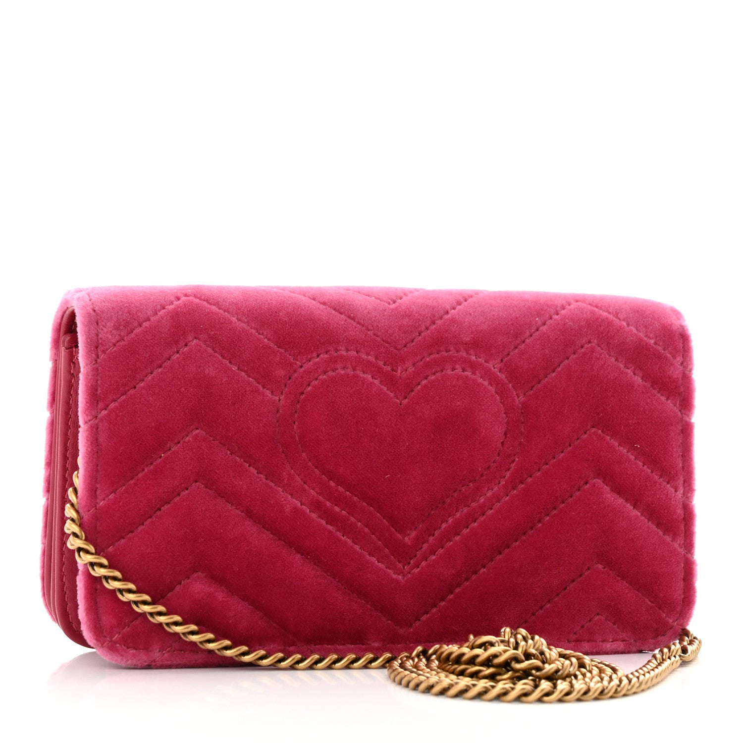 Gucci Velvet Matelasse Love Embroidered GG Marmont Mini Bag Light Raspberry Rose 3 of 9